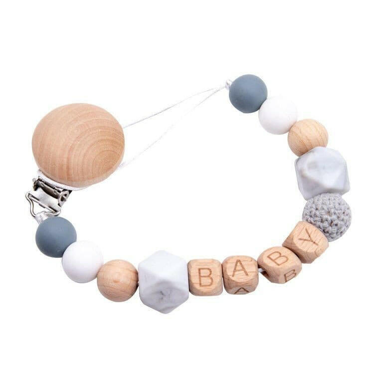 baby Silicone Pacifier Clip Teething Toys – Non-BPA Teething Pacifier Holder Clip Anti-Drop Teething Beads – Fun and Colorful Design.