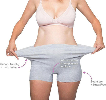 FridaBaby Frida Mom Disposable Postpartum Underwear (Without pad) | Super Soft, Stretchy, Breathable, Wicking, Latex-Free, Boyshort Cut | Regular (8 Count).