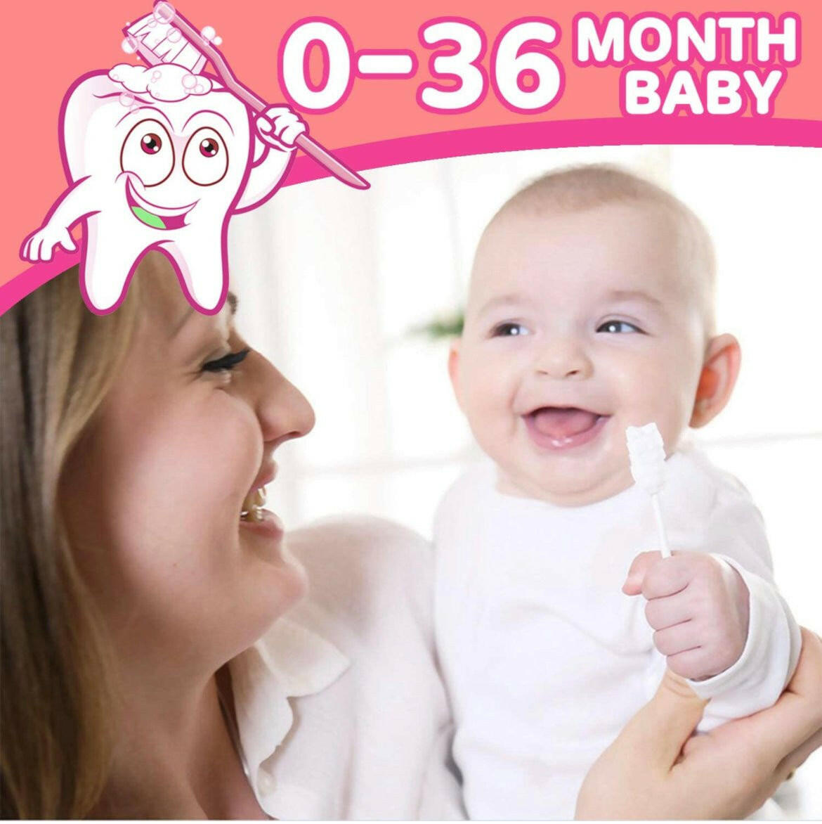 42Pcs Disposable Infant Baby Tongue Cleaner and Baby Toothbrush for 0-36 Month.