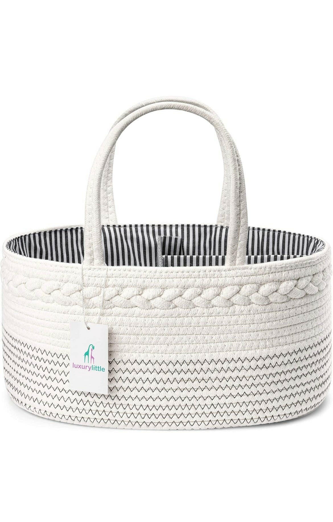Baby Diaper Caddy Organizer Baby Basket by Luxury Little.