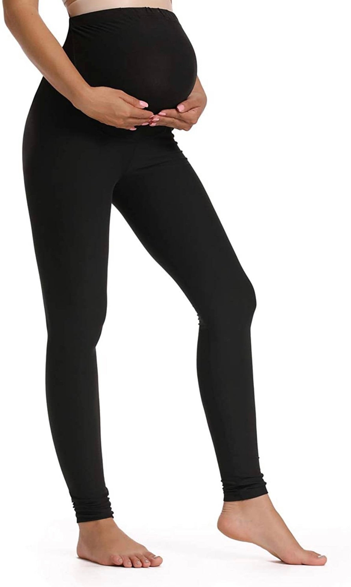 Over-The-Belly Pregnancy Pants for Women in Maternity Leggings by Foucome.