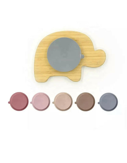 Elephant Bamboo Plate with Suction.