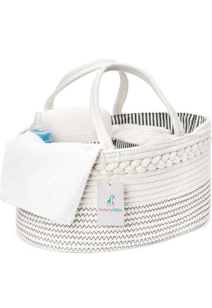 Baby Diaper Caddy Organizer Baby Basket by Luxury Little.