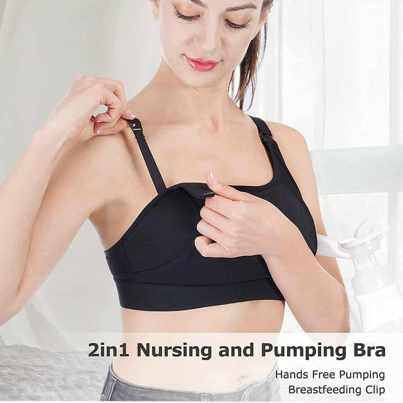 Hands Free Pumping Bra Hands-Free Breast Pump Bra Nursing Bras for Pumping  Adjustable Breast-Pumps Holding and Nursing Bra,Beige,Medium