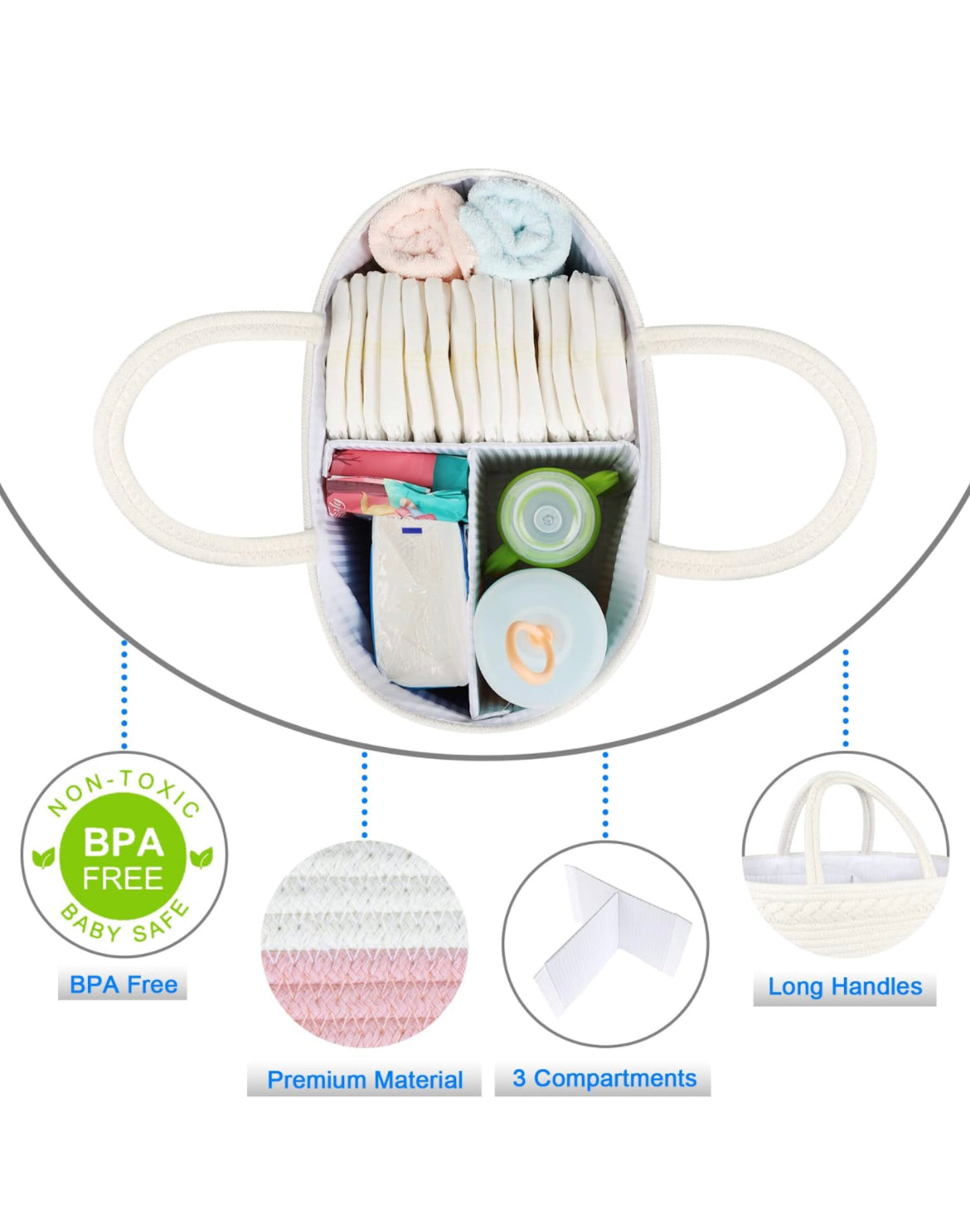 Diaper Caddy Organizer for Baby- pink.