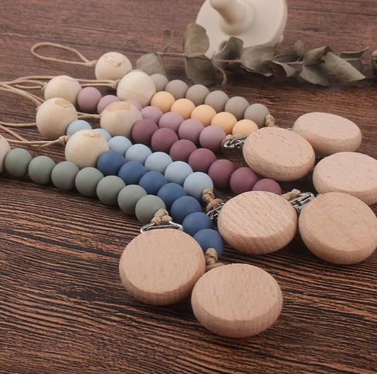 Pacifier Clip for Baby, Soothie Paci Holder for Boys or Girls, Silicone Teething Beads, fits Most Pacifier Styles, Best teether Toys.