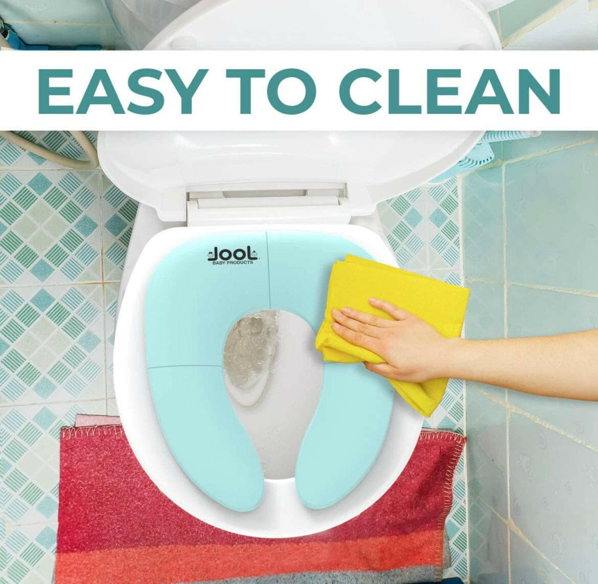 Folding Travel Potty Seat, Fits Round & Oval Toilets, Non-Slip Suction Cups by Jool Baby.