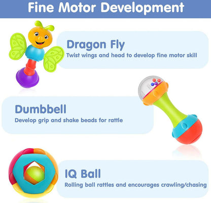10pcs Baby Rattles Toys Set by iPlay, for 0-12 Month.