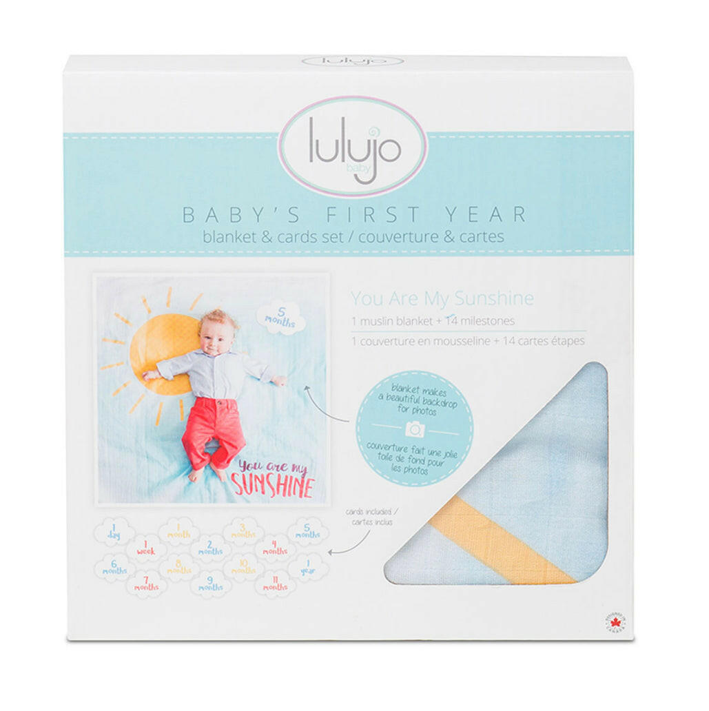 Lulujo - Baby's First Year Blanket & Card Set - Sunshine.
