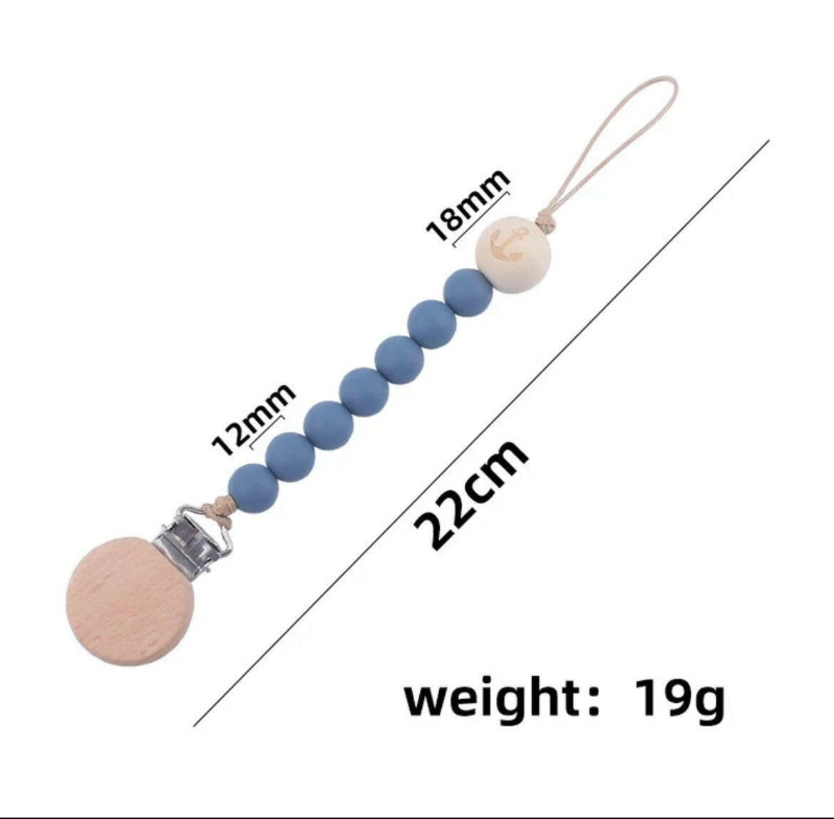 Pacifier Clip for Baby, Soothie Paci Holder for Boys or Girls, Silicone Teething Beads, fits Most Pacifier Styles, Best teether Toys.
