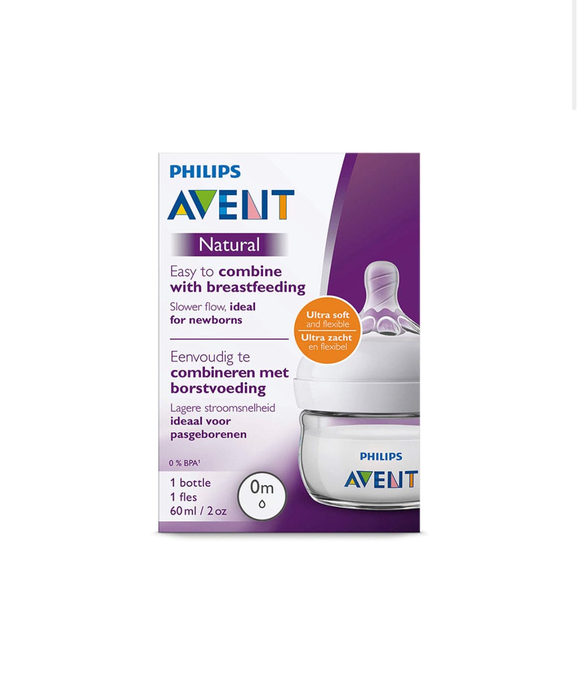 Natural 2.0 Bottle 60ml by Philips Avent, 1pk.