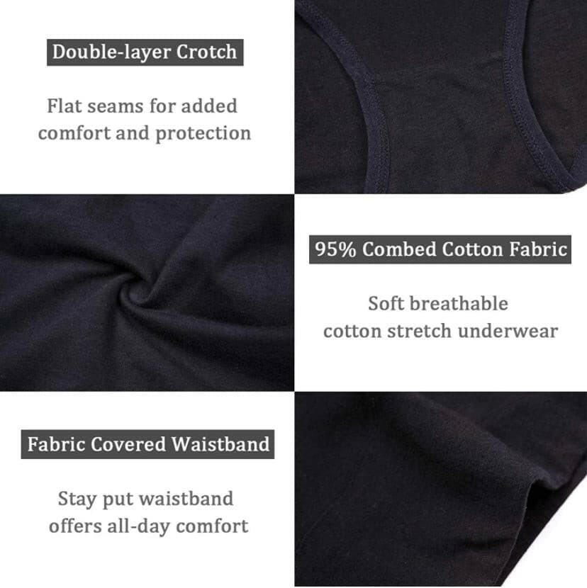 wirarpa Women's High Waisted Cotton Underwear Ladies Soft Full Briefs Panties Multipack.