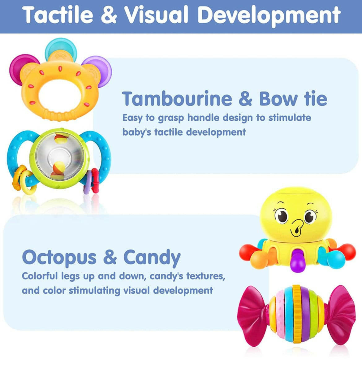 10pcs Baby Rattles Toys Set by iPlay, for 0-12 Month.