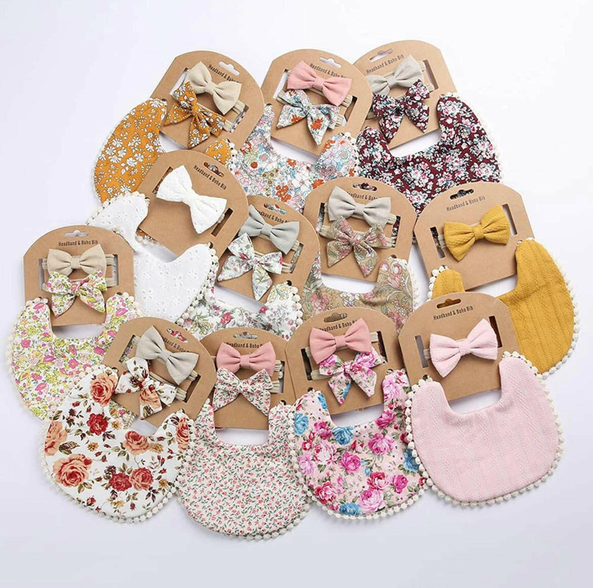 Cotton Double Sided Adjustable Bibs with bandana for baby girl.