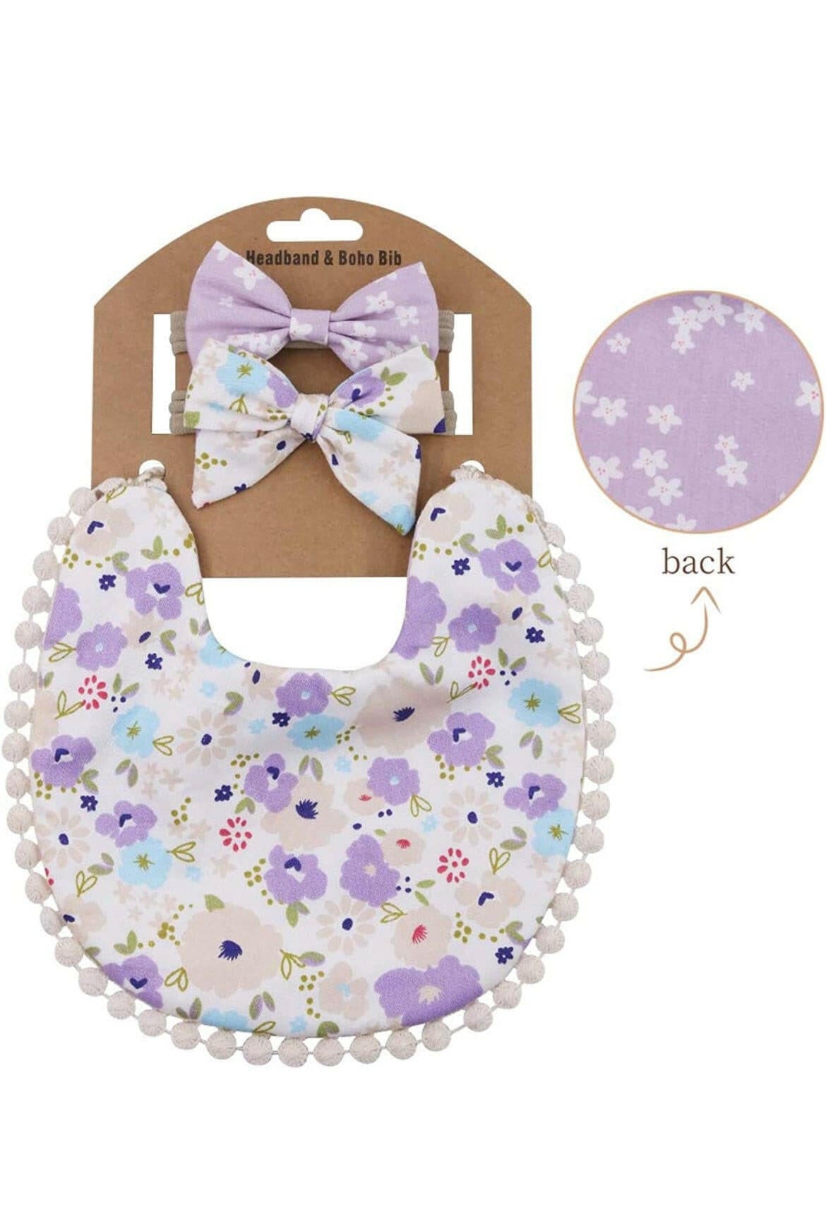 Cotton Double Sided Adjustable Bibs with bandana for baby girl.