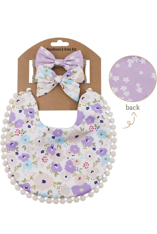 Cotton Double Sided Adjustable Bibs with bandana for baby girl.