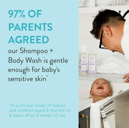 The Honest Company Truly Calming Lavender Shampoo + Body Wash, Tear Free Baby Shampoo , Naturally Derived Ingredients, Sulfate & Paraben Free Baby Wash, 10 Fl Oz.