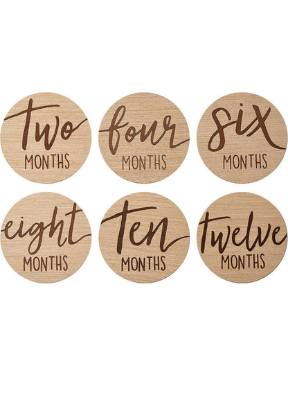Baby Growth and Pregnancy Growth Cards, Wooden.
