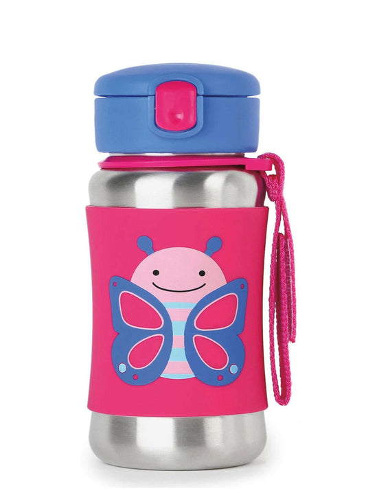 Skip Hop Zoo Stainless Steel Straw Bottle Butterfly.