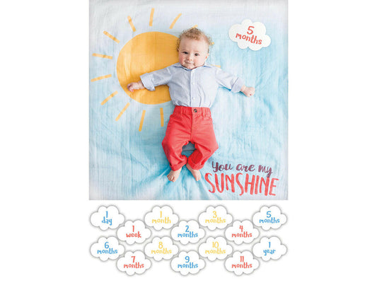 Lulujo - Baby's First Year Blanket & Card Set - Sunshine.