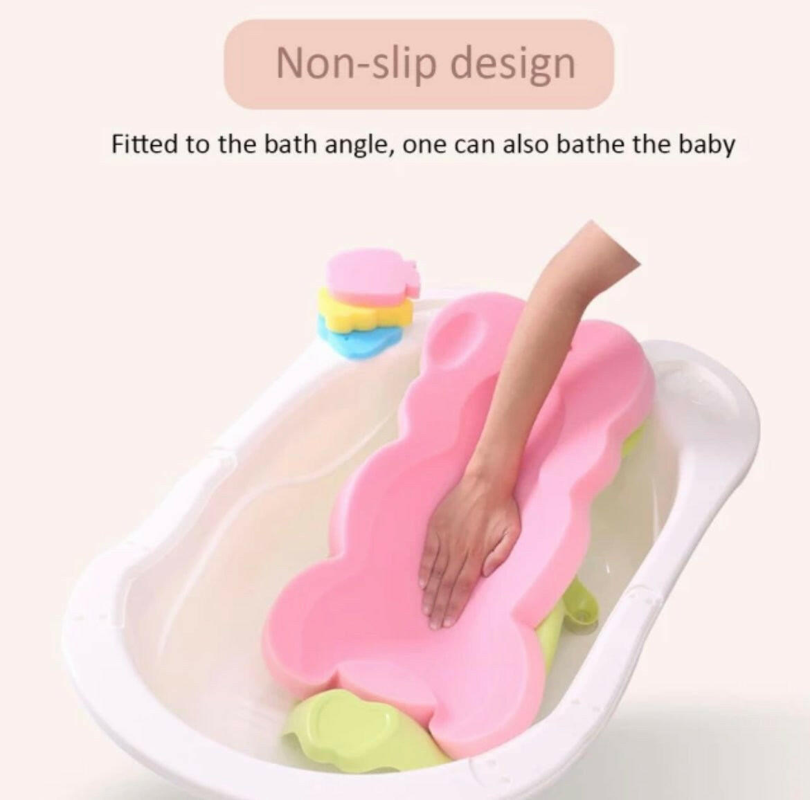 Soft Infant Bath Sponge Skid Proof Baby Bath Mat Newborn Odor Free.