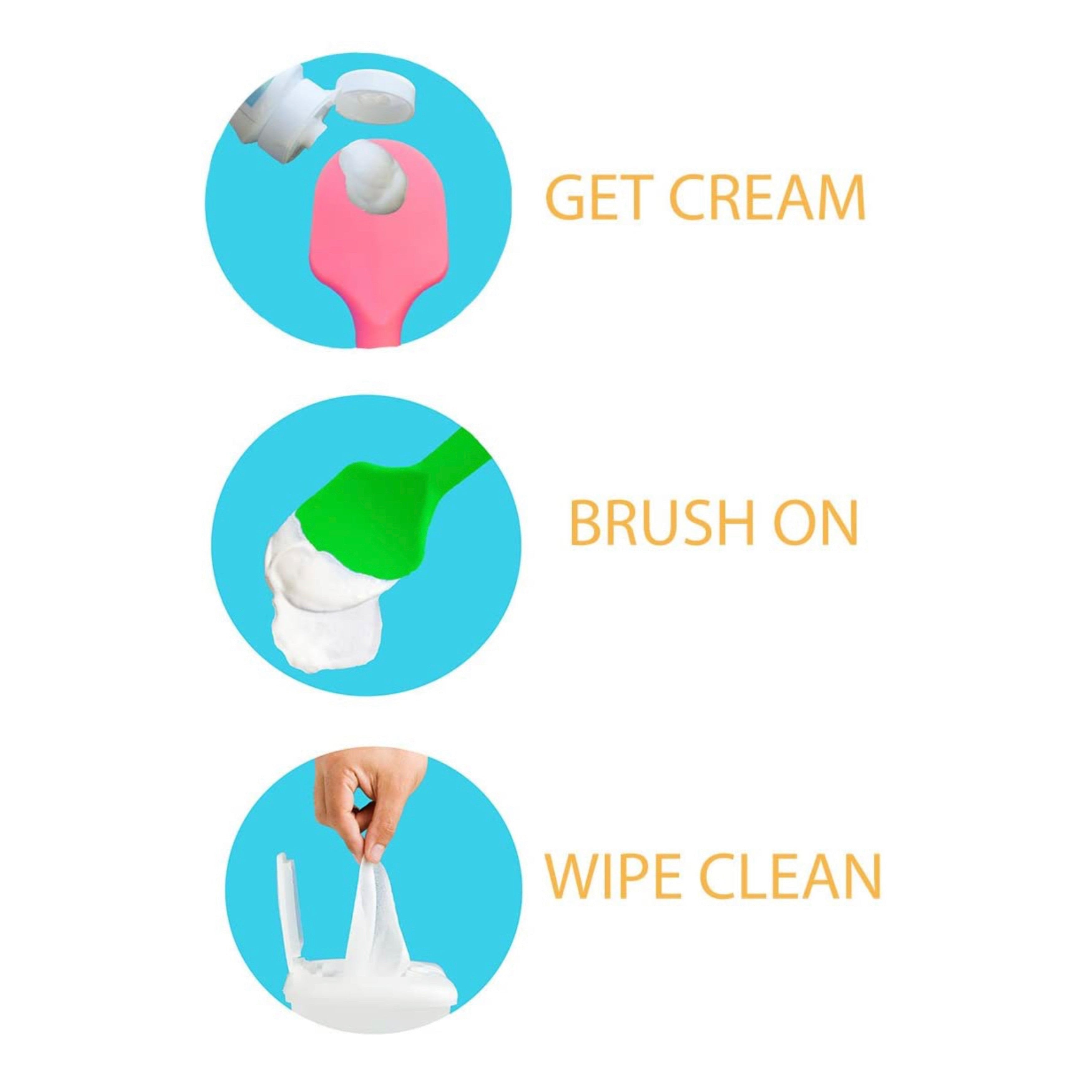 Baby Bum Brush, Original Diaper Rash Cream Applicator, Soft Flexible Silicone, [Green].