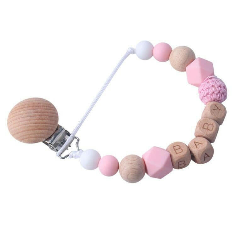 baby Silicone Pacifier Clip Teething Toys – Non-BPA Teething Pacifier Holder Clip Anti-Drop Teething Beads – Fun and Colorful Design.