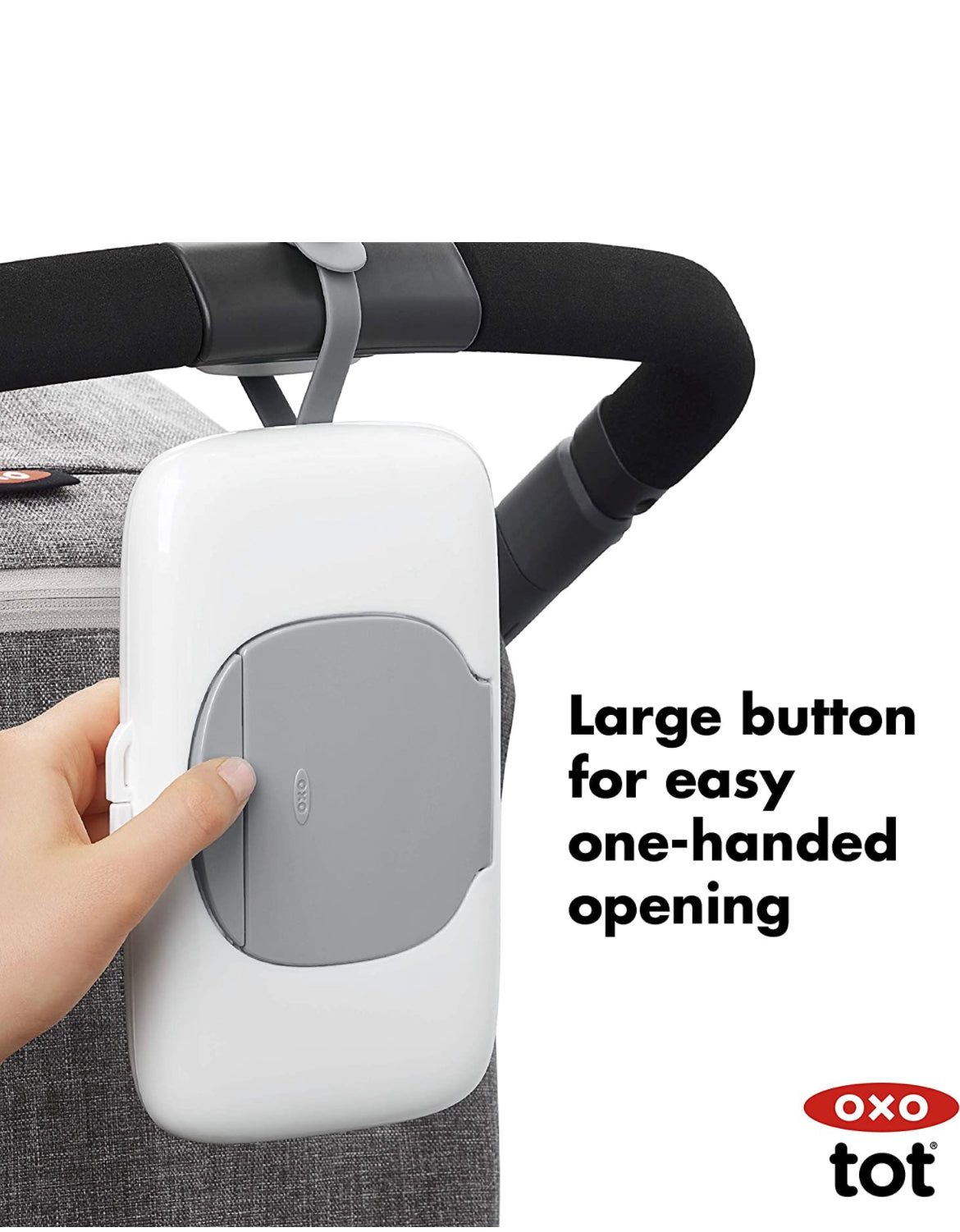 OXO Tot On-The-Go Wipes Dispenser.
