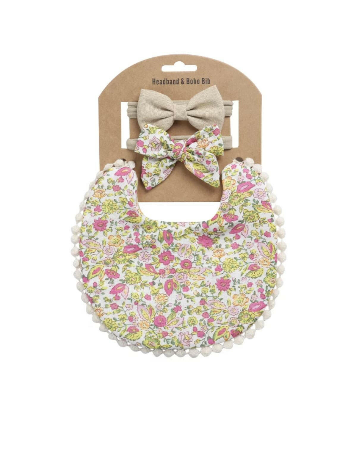 Cotton Double Sided Adjustable Bibs with bandana for baby girl.