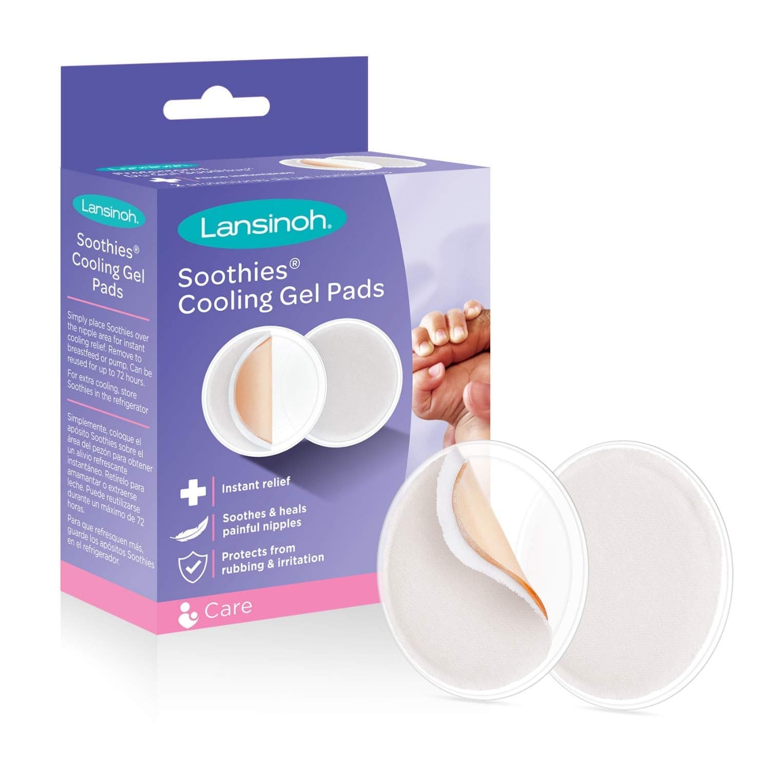 Lansinoh Soothies Breast Gel Pads for Breastfeeding and Nipple Relief, 2 Pads.