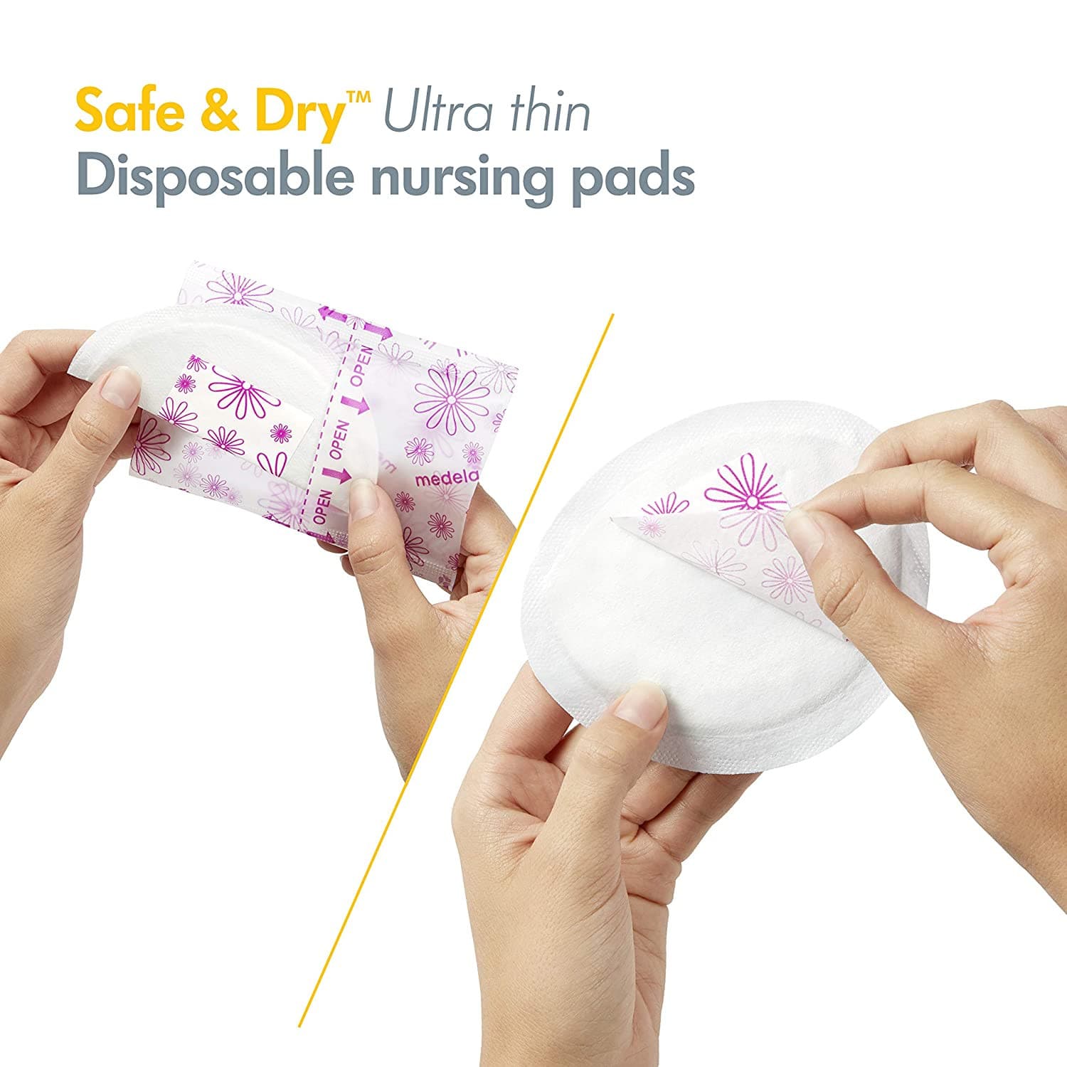 Medela Safe & Dry Ultra Thin Disposable Nursing Pads, 60 Count.