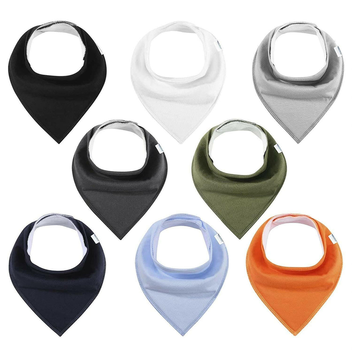 Triangle Drool Bib Bandana - Unisex - 8 Pack 
