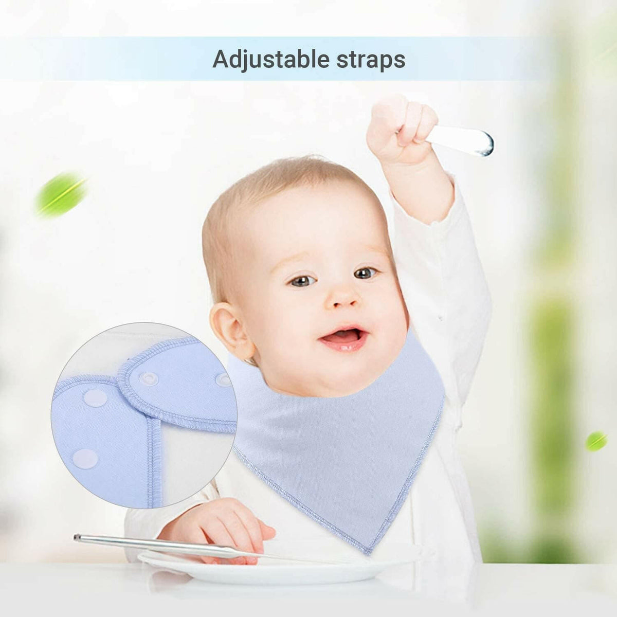 Baby Bibs 8 Pack Unisex Baby Bandana Drool Bibs for Boys & Girls Solid Colors.