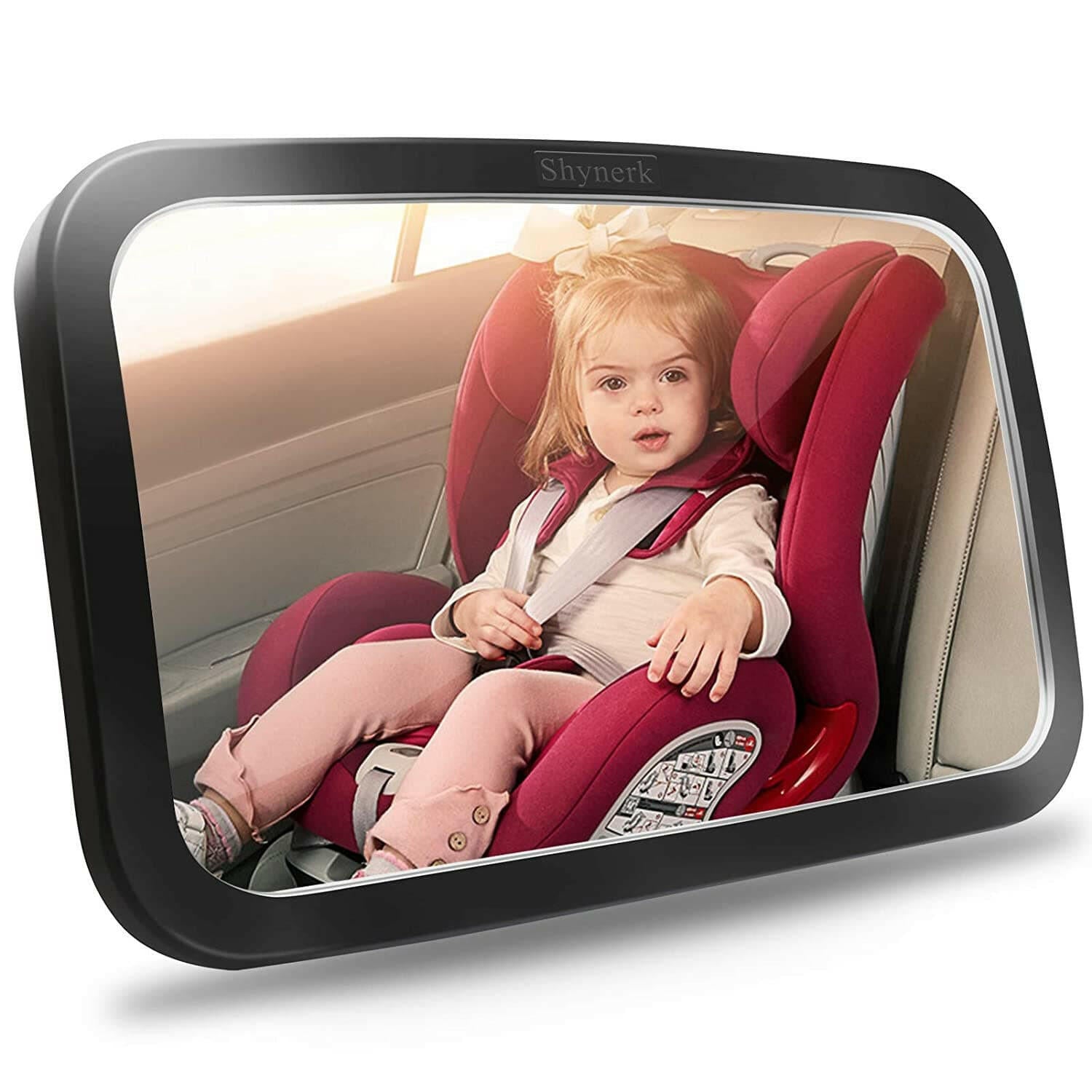 Baby Car Mirror, Safety Car Seat Mirror for Rear Facing Infant with Wide Crystal Clear View, Shatterproof, Fully Assembled, Crash Tested and Certified.