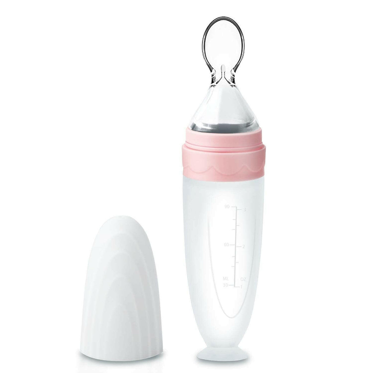 Termichy Baby Food Feeder, Silicone Squeeze Spoon Feeder - Pink.