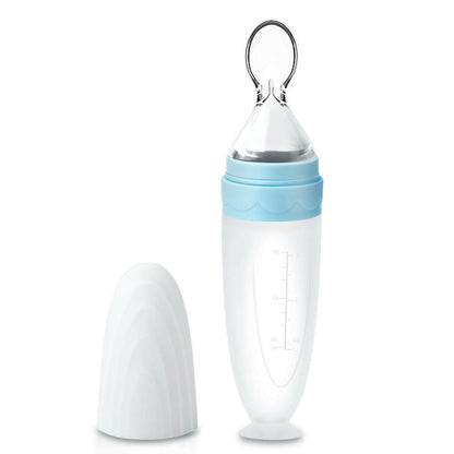 Termichy Baby Food Feeder, Silicone Squeeze Spoon Feeder - Blue.