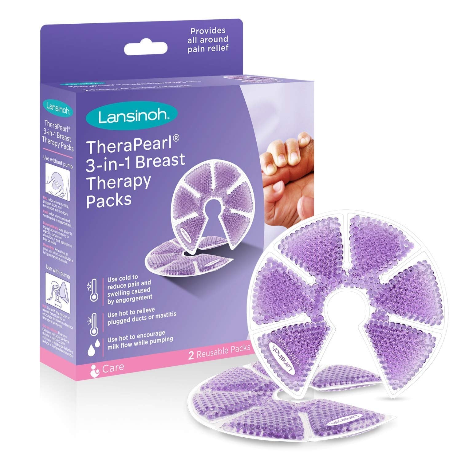 Lansinoh TheraPearl Breast Therapy Pack, 2 Pack.